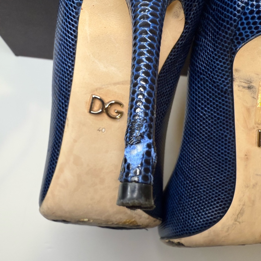 Dolce & Gabbana Blue Crystal Embellished Heels - Picture 9 of 9